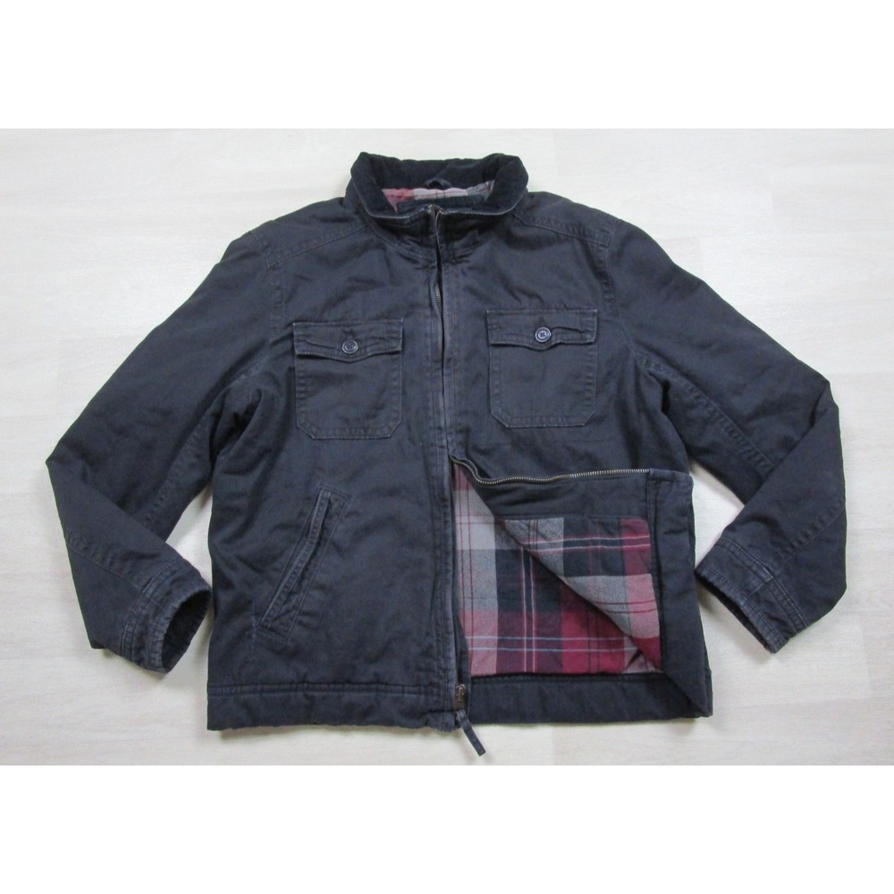 American Eagle Field Jacket Men's (L) Canvas Flannel Lined Corduroy Collar